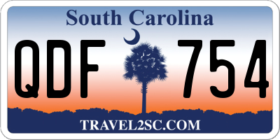 SC license plate QDF754