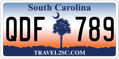 SC license plate QDF789
