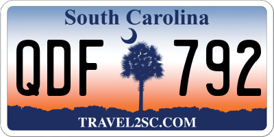 SC license plate QDF792