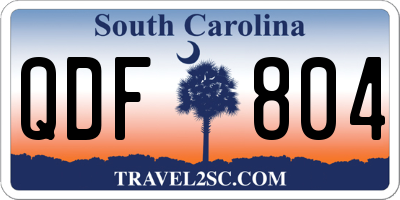 SC license plate QDF804