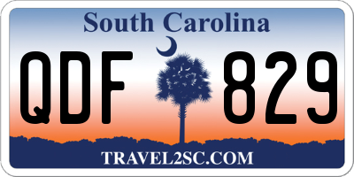 SC license plate QDF829