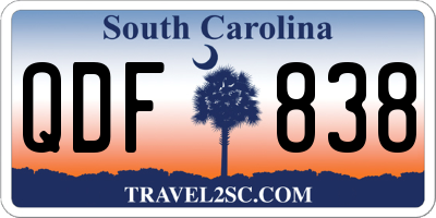 SC license plate QDF838