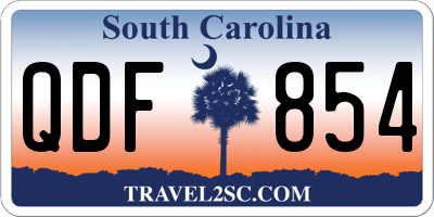 SC license plate QDF854