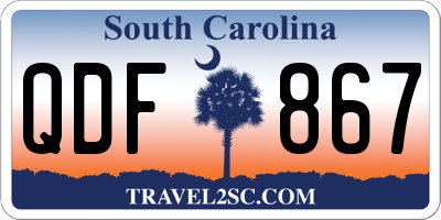 SC license plate QDF867