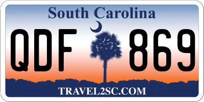 SC license plate QDF869