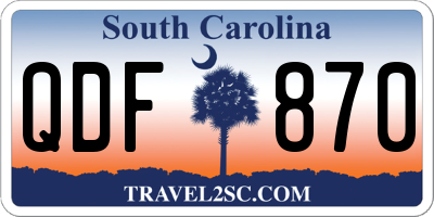 SC license plate QDF870