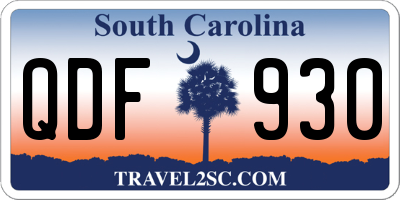 SC license plate QDF930