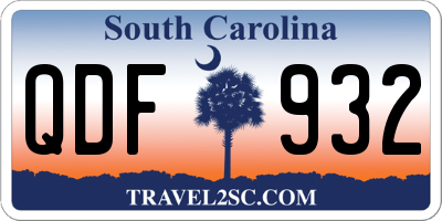 SC license plate QDF932