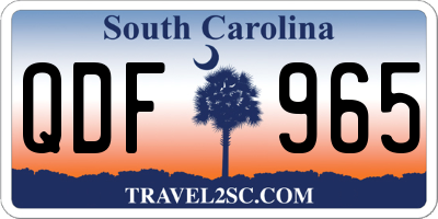 SC license plate QDF965