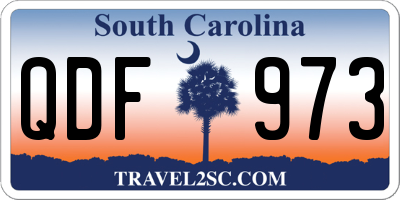SC license plate QDF973