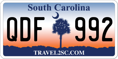 SC license plate QDF992