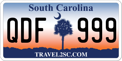 SC license plate QDF999