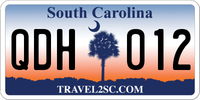 SC license plate QDH012