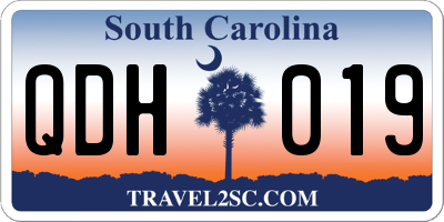 SC license plate QDH019