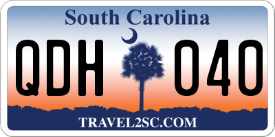 SC license plate QDH040