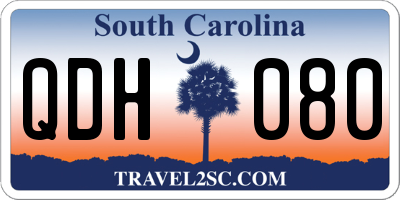 SC license plate QDH080