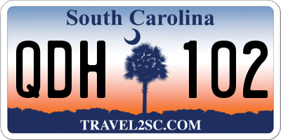 SC license plate QDH102