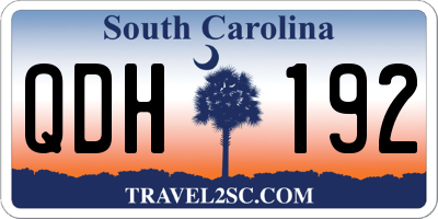 SC license plate QDH192