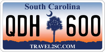 SC license plate QDH600
