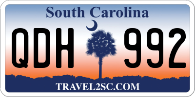 SC license plate QDH992