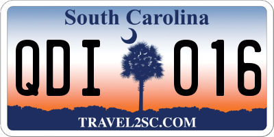 SC license plate QDI016