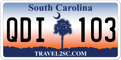 SC license plate QDI103
