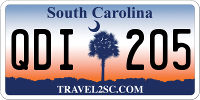 SC license plate QDI205