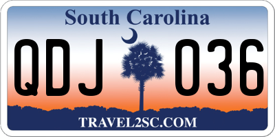 SC license plate QDJ036