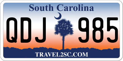 SC license plate QDJ985