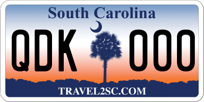 SC license plate QDK000