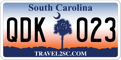 SC license plate QDK023