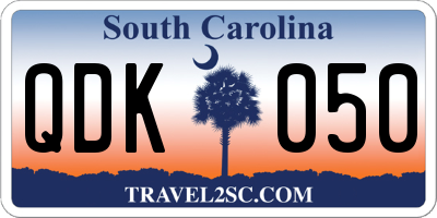 SC license plate QDK050