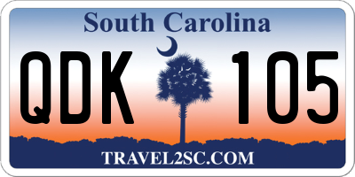 SC license plate QDK105