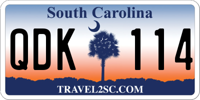 SC license plate QDK114