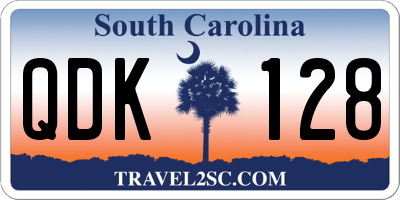 SC license plate QDK128