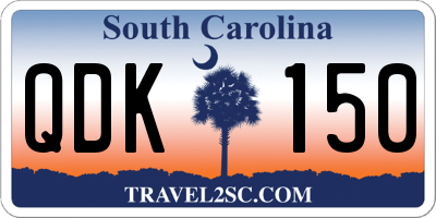 SC license plate QDK150