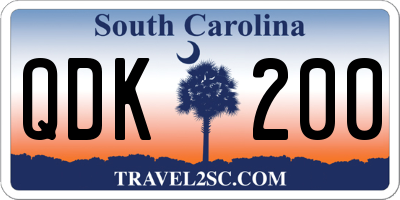 SC license plate QDK200