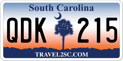 SC license plate QDK215
