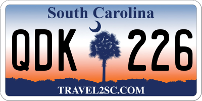 SC license plate QDK226