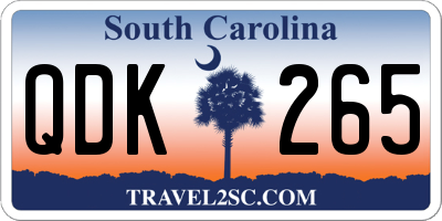 SC license plate QDK265