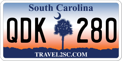 SC license plate QDK280
