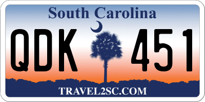 SC license plate QDK451