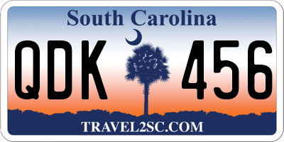 SC license plate QDK456
