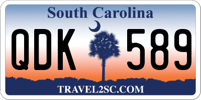 SC license plate QDK589