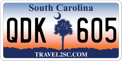 SC license plate QDK605