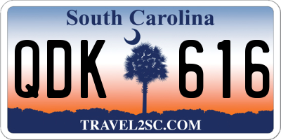 SC license plate QDK616