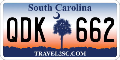SC license plate QDK662
