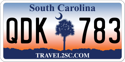 SC license plate QDK783
