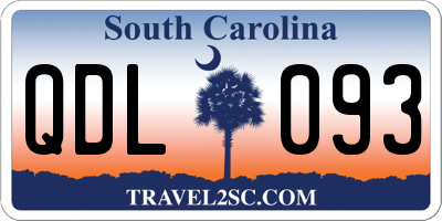 SC license plate QDL093