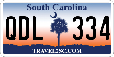 SC license plate QDL334